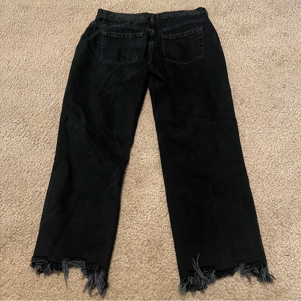 Free People Maggie Mid-Rise Straight Black Jeans SIZE 28 - Picture 3 of 5